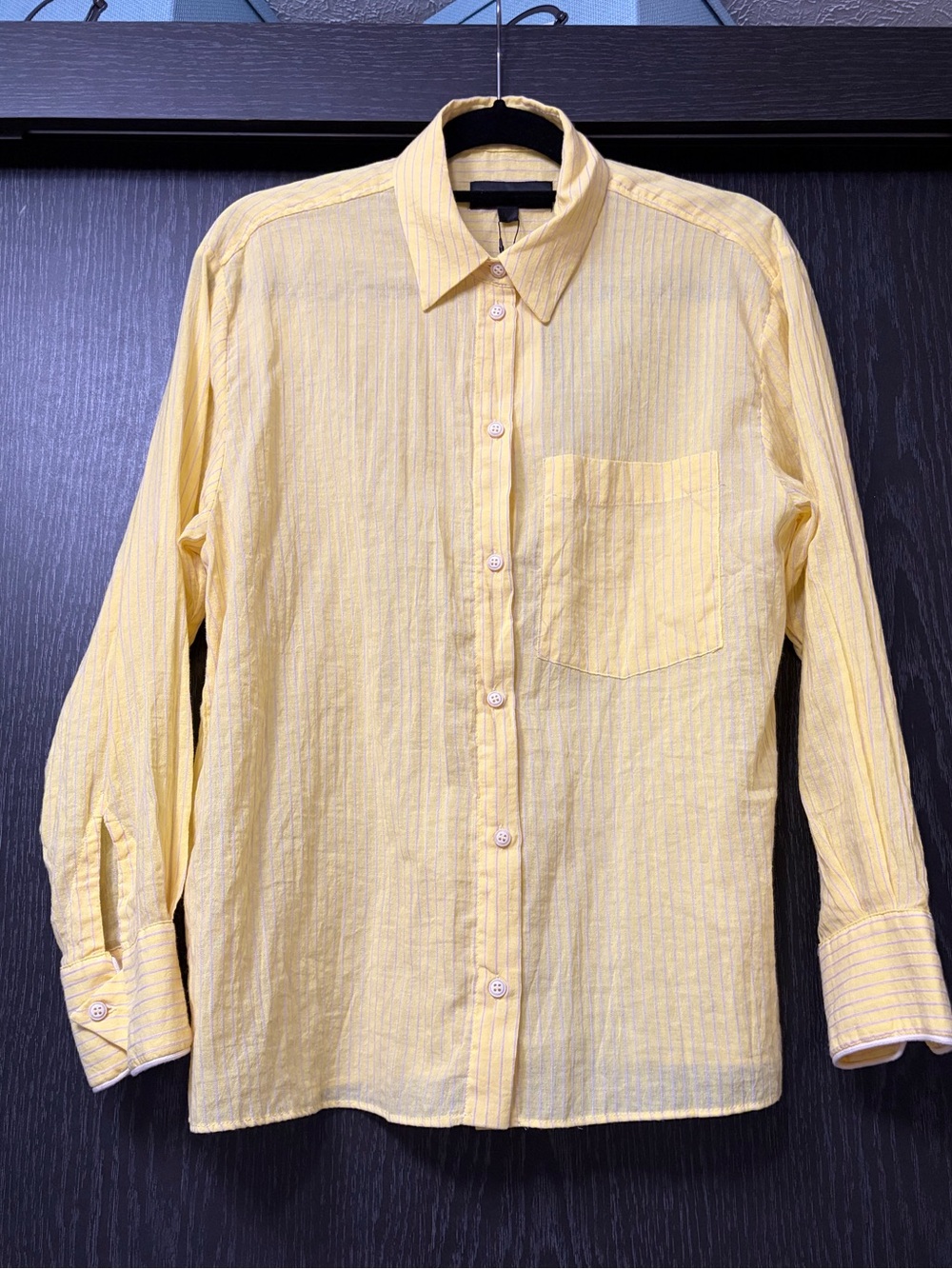 Zara Yellow Long-Sleeve Button-Down Shirt